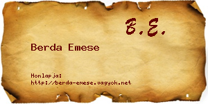 Berda Emese névjegykártya